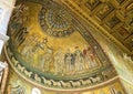 Mosaic representation of the Coronation of the Virgin, Basilica of Santa Maria in Trastevere Royalty Free Stock Photo